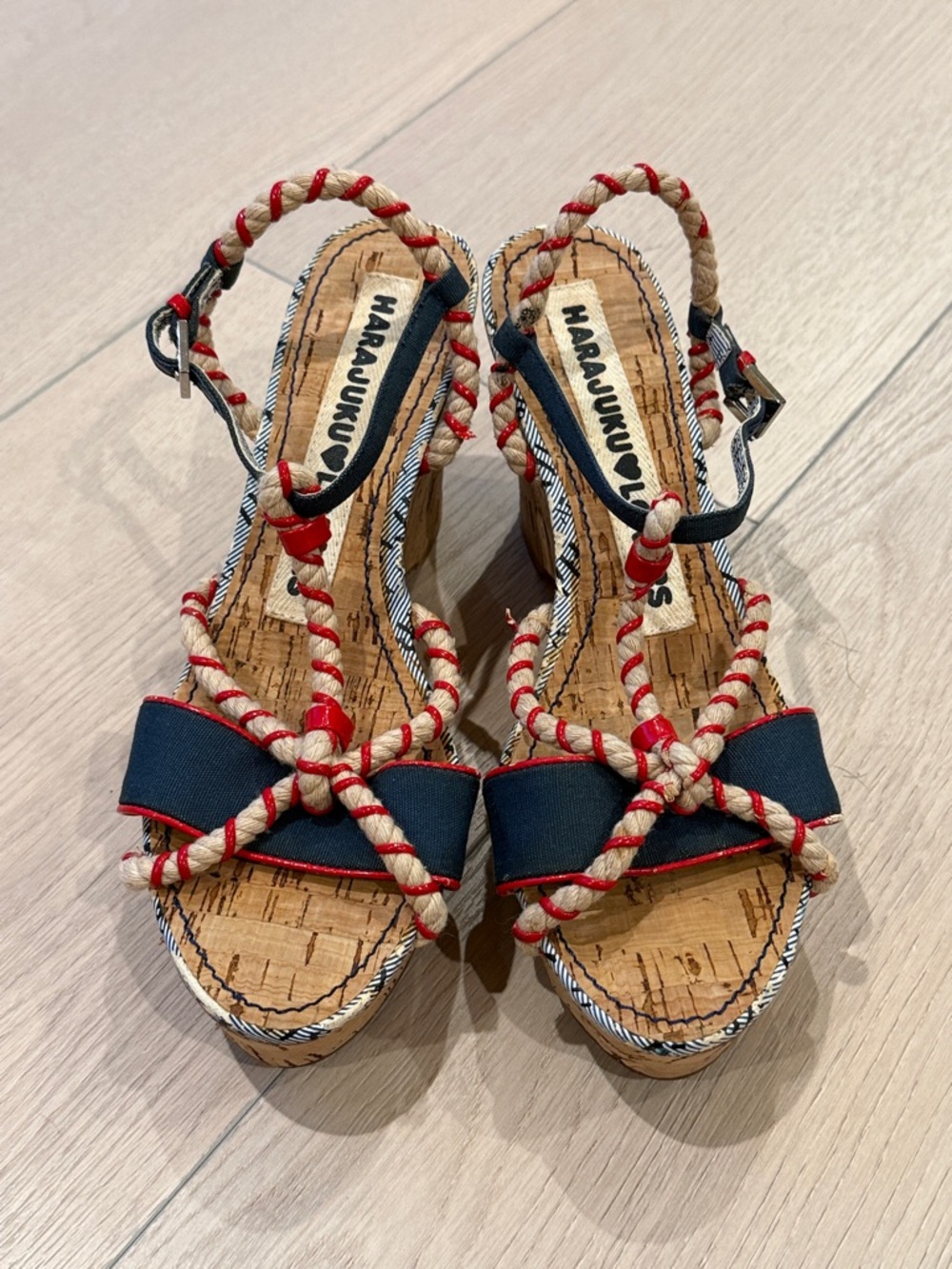 Harajuku Lovers Nautical Rope Detail Wedge Sandals